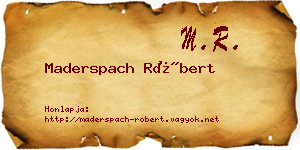 Maderspach Róbert névjegykártya