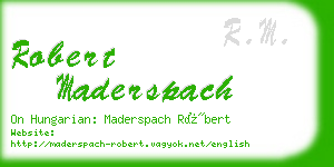 robert maderspach business card